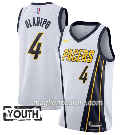 Maglia NBA Indiana Pacers Victor Oladipo 4 2018-19 Nike Bianco Swingman - Bambino
